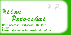 milan patocskai business card